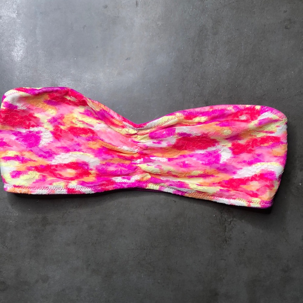 PINK Tie Dye Lace Bandeau Bralette